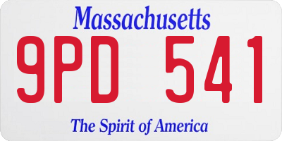 MA license plate 9PD541