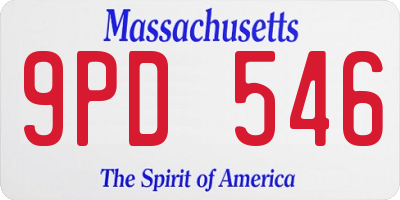 MA license plate 9PD546