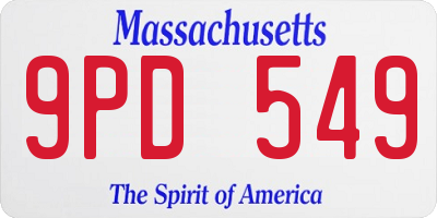 MA license plate 9PD549