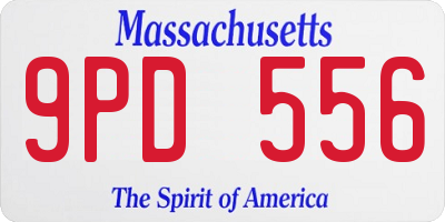 MA license plate 9PD556