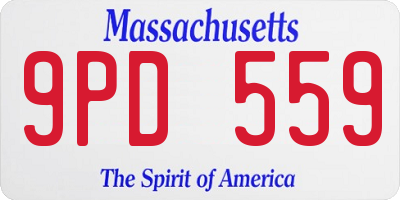 MA license plate 9PD559