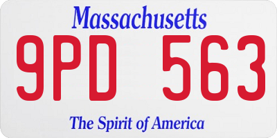 MA license plate 9PD563