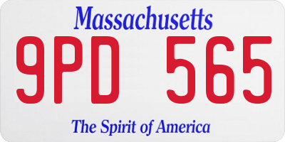MA license plate 9PD565