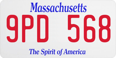 MA license plate 9PD568