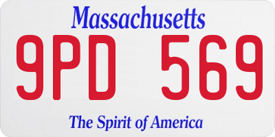 MA license plate 9PD569