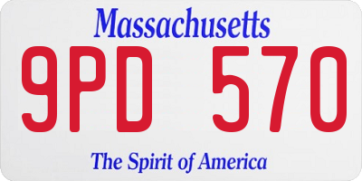 MA license plate 9PD570