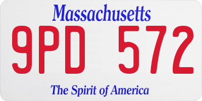 MA license plate 9PD572
