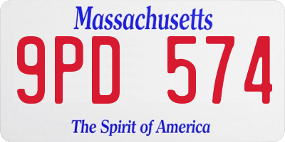 MA license plate 9PD574