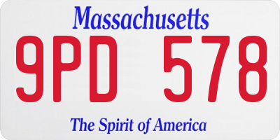 MA license plate 9PD578