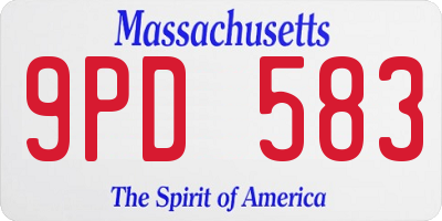 MA license plate 9PD583