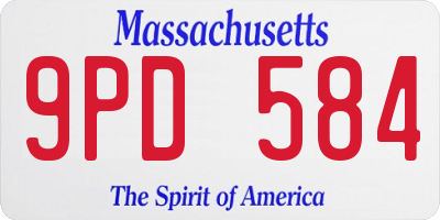 MA license plate 9PD584