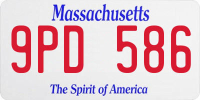 MA license plate 9PD586