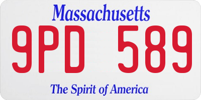 MA license plate 9PD589