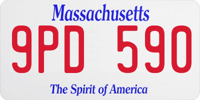 MA license plate 9PD590