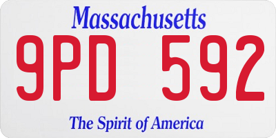 MA license plate 9PD592