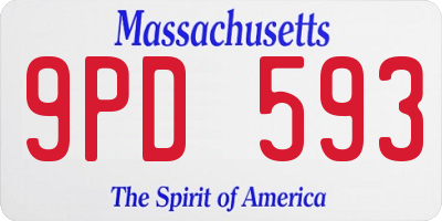 MA license plate 9PD593