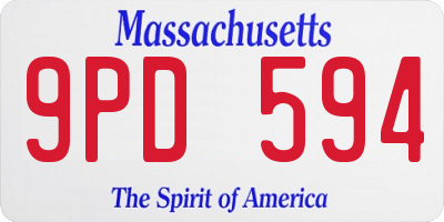 MA license plate 9PD594