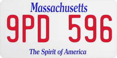 MA license plate 9PD596