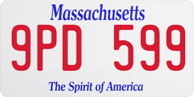 MA license plate 9PD599