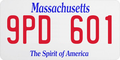 MA license plate 9PD601