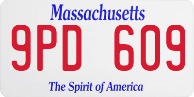 MA license plate 9PD609