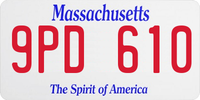MA license plate 9PD610