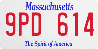 MA license plate 9PD614