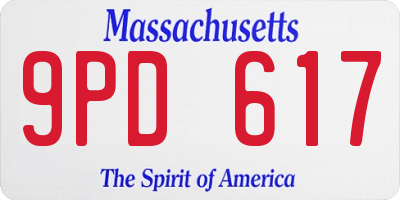 MA license plate 9PD617