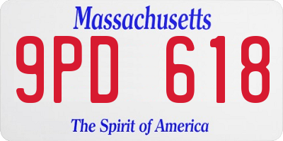 MA license plate 9PD618