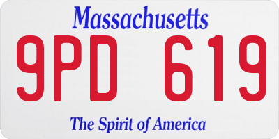 MA license plate 9PD619