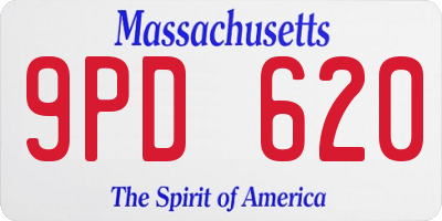 MA license plate 9PD620