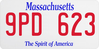 MA license plate 9PD623