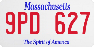 MA license plate 9PD627