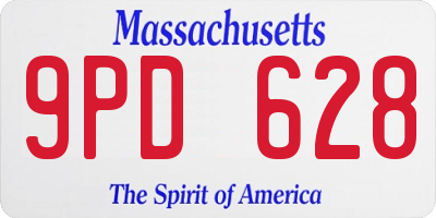 MA license plate 9PD628