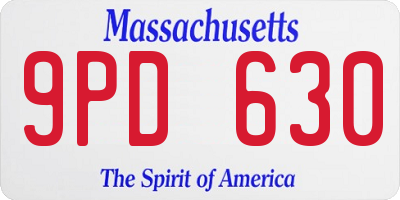 MA license plate 9PD630