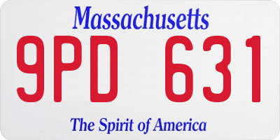 MA license plate 9PD631