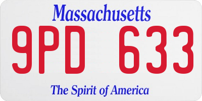 MA license plate 9PD633