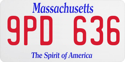 MA license plate 9PD636