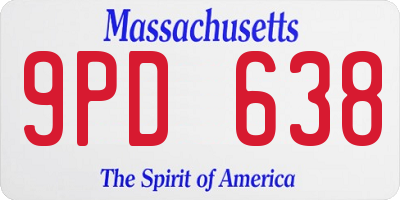 MA license plate 9PD638