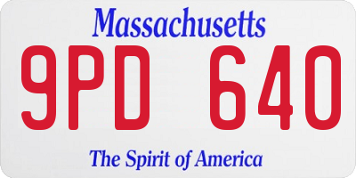 MA license plate 9PD640