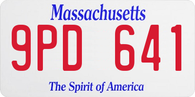 MA license plate 9PD641