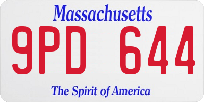MA license plate 9PD644
