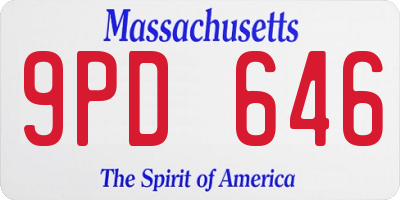 MA license plate 9PD646
