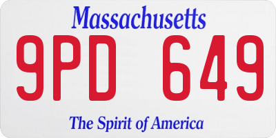 MA license plate 9PD649