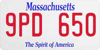 MA license plate 9PD650