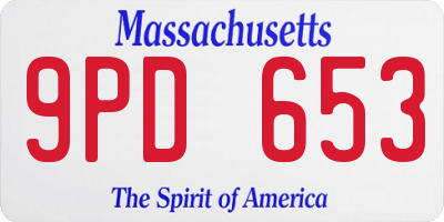 MA license plate 9PD653