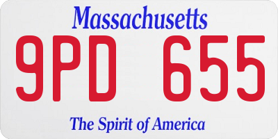 MA license plate 9PD655