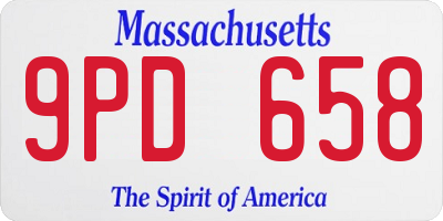 MA license plate 9PD658