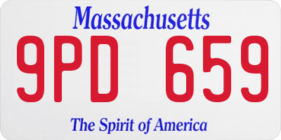 MA license plate 9PD659