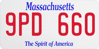 MA license plate 9PD660